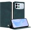 TAUYN Cover Custodia Folio in Pelle per Oppo A7 Pro Max | Design a Flip Magnetico Premium PU Pelle Antiurto Wallet Case, con Supporto & Porta Carta Protezione Completa. Verde scuro