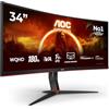 AOC Gaming CU34G2XP - WQHD Curved Monitor da 34 pollici, 180 Hz, FreeSync Prem., HDR400 (3440x1440, 1ms GtG, HDMI, DisplayPort, USB Hub) nero-rosso