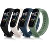 Tobfit 4 Pezzi Cinturini per Xiaomi Mi Band 4/ Mi Band 3, Cinturino Silicone di Morbido Traspirante Solo per Xiaomi Mi Band 3,Xiaomi Mi Band 4 (Nero+Luce stellare+Verde oliva+Blu scuro)
