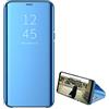 Rembcon - Cover per Samsung Galaxy S9 Plus, a specchio trasparente, con apertura a libro, per Samsung Galaxy S9 Plus a 360°, protezione integrale con supporto ultra sottile e anti-urto, trasparente