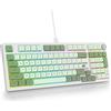 Owpkeenthy 96% Tastiera Meccanica Fullsize con Numpad | Tastiera da gioco a 98 tasti cremosa con manopola, tastiera RGB di tipo C cablata per giocatori e ufficio (verde matcha)