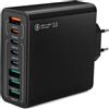 ZestEcho Caricatore USB C 120W Multiplo 8 Porte 3 USB C 3 USB A PD25W QC3.0 | Multicaricatore USB compatibile con iPhone Samsung Huawei tablet per casa ufficio viaggio ricarica rapida multi dispositivo