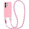 Coiwxmoi Cover per Samsung Galaxy S26 Ultra con Cordino, Custodia Doux Silicone con Regolabile Collana Ultra Sottile Antiurto Protettiva Case con Laccio Tracolla per Samsung Galaxy S26 Ultra, Rosa