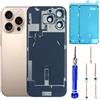 ZVB 16 Pro Max - Cover posteriore di ricambio per iPhone 16 Pro Max (6,9 pollici), con nastro adesivo preinstallato + istruzioni di installazione + strumenti di riparazione (Desert Titanium con cavo