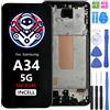 iYAiYO Schermo LCD Display Digitalizzatore Touch Screen Ricambio Compatibile con Samsung Galaxy A34 5G SM-A346 incell con Marco Schermo Completo con Strumenti