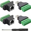 CEMYDEYO 4 pezzi RJ45 femmina a 8 pin morsettiera adattatore 8 pin Ethernet connettore per Cat7 Cat6 Cat5 CCTV/DVR Digital Internet RJ45 (4 pezzi (spina + boccola)
