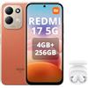 XIAOMI REDMI 17 5G Smartphone 4G+256GB,Helio G91-Ultra processore,display da 6,9 120Hz,Batteria da 7500mAh,Doppia fotocamera posteriore 50MP,Arancia,incluso cuffie smart incluse Bianco