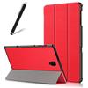 Artfeel Cover per Samsung Galaxy Tab A 10.5 (2018) T590/T595,Sottile Leggero Pelle Smart Supporto Custodia con Auto Sveglia/Sonno,Slim Flip Folio Magnetico Tablet Caso,Rosso