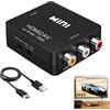 Vomtaric Convertitore HDMI a AV PAL NTSC, adattatore HDMI RCA Audio Video Analogico 1080P 720P, compatibile PAL NTSC per Console Retro DVD VHS Fotocamera, Uscita HDMI per TV Monitor Proiettore