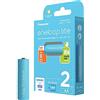 Eneloop Panasonic BK-3LCCE/2BE Eneloop Lite Batterie Ricaricabili Stilo AA, Blister 2, Azzurro