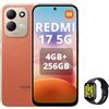 XIAOMI REDMI 17 5G Smartphone 4G+256GB,Helio G91-Ultra processore,display da 6,9 120Hz,Batteria da 7500mAh,Doppia fotocamera posteriore 50MP,Arancia,incluso Smart Watch