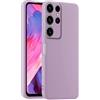 HULLIN Custodia per Telefono in Silicone Colorato, Adatta per Samsung Galaxy S23 Ultra (6.8) - Erba Viola