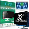 PYS Schermo di privacy da 32 per schermo di computer 16:9, filtro per schermo facile da rimuovere, anti-riflesso e luce blu, protezione antigraffio per la sicurezza dei dati