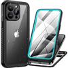 Lanhiem Cover per iPhone 15 Pro IP68 Impermeabile Magnetica Antiurto Blu | Custodia magnetica ricarica wireless,protezione outdoor completa,impermeabile,antipolvere e antischiizzi,ideale per cantieri