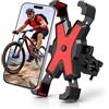 BIBRABY Supporto mobile per moto da manubrio | Supporto cellulare bicicletta | Monopattino elettrico | Supporto telefonico rimovibile | Giro a 360° | Compatibilità universale 4,5-7'' (rosso)
