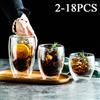 RSCHEF 2-18 pz doppia parete alta tazza di vetro borosilicato resistente al calore tè succo di latte caffè tazza d'acqua Bar bicchieri regalo creatività Set