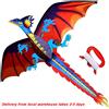 HENGDA KITE Nuovo aquilone drago classico di alta qualità 140 cm x 120 cm linea singola con coda con manico e corda Buoni aquiloni volanti di Hengda