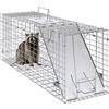 SucceBuy Trappola per gabbie per animali vivi Trappola per gatti umana Trappola per animali pieghevole in ferro zincato con manico per conigli Gatti randagi Scoiattoli