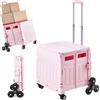SucceBuy Carrello per arrampicata su scale da 150 libbre Carrello pieghevole per utilità con ruote Carrello pieghevole per scatola per lo shopping
