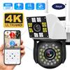 N_eye Telecamera di sicurezza WiFi 8MP 4K PTZ Telecamera IP esterna binoculare a doppio obiettivo 1080P Telecamera di sicurezza video CCTV con tracciamento automatico AI