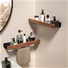 YUNJIEYA Materiale in legno e alluminio Mensola angolare Mensola portaoggetti per shampoo Portaoggetti da parete per doccia Organizzatore per il bagno Accessori per il bagno