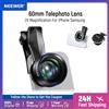 NEEWER Teleobiettivo da 60 mm con clip per obiettivo del telefono con filettatura da 17 mm e anello adattatore per filtro da 67 mm, ingrandimento 2X compatibile con iPhone