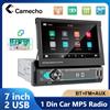 Camecho 1 Din Autoradio 7 ''Schermo retrattile Lettore multimediale MP5 1Din Car Stereo Radio FM Bluetooth Mirrorlink USB/Tipo-C AUX