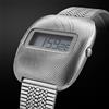 MEGIR Orologio elettronico sportivo da uomo Orologio da polso digitale impermeabile unisex alla moda con cinturino in acciaio inossidabile e design retrò 0322