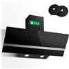SNDOAS Cappa da Parete 90cm, Classe Energetica A++, 400 m³/h, Controllo Touch, Luce LED, Acciaio Inox Nero/Vetro, Silenziosa 58 dB ‌