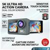 ILUKA Videocamera Sportiva ILUKA 5K/1080P a Doppio Schermo - Action Cam Impermeabile Grandangolare con Controllo Remoto WiFi per Registrazioni Video all'Aperto