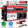 DWiusty Inverter di Potenza 4000W da DC 12V a AC 220V, 3000W Continui con 4 Porte USB e Display LED per Auto, Campeggio, Emergenze Domestiche