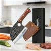 ZENG Coltello da pesce ZENG 7" elegante con finitura effetto pietra martellata, manico ergonomico in legno, coltello da cucina premium con elegante confezione regalo