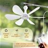 XIAOTREE Ventilatore da soffitto USB silenzioso XIAOTREE a 6 pale, con telecomando opzionale e timer, 4 velocità, ventilatore sospeso per campeggio, dormitorio, tenda