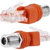 BERANMEY VEMNI Adattatore convertitore da RF a RJ45, confezione da 2 adattatori Ethernet F femmina a RJ45 maschio, accoppiatore coassiale connettore dritto - arancione