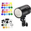 Godox AD100Pro Pocket Studio Ritratto Flash Light Photography Lampada 5800K 1 / 8000s Sincronizzazione TTL/Multi/M Flash + Kit Accessori AK-R1 + Filtri Colorati V-11C