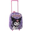 CERDÁ LIFE'S LITTLE MOMENTS Zaino trolley Kuromi con ruote | Trolley per bambini con ruote, manico telescopico e scomparto con cerniera, in tonalità lilla, 10 L