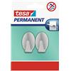 Tesa 66611-00000-00 2 x Ganci Permanenti Ovali, L, Matallo