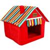 JEELINBORE Casa per Cani Interno Pieghevole Morbida Casetta Letto Cuscino per Cane e Gatti Animali Piccolo (Rosso, 40 * 40 * 49cm)