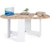 COSTWAY Tavolo Pieghevole da Pranzo per 4-8 Persone (Bianco) | Tavolo in Legno Multiuso per Sala da Pranzo, Soggiorno e Ufficio, 163 x 80 x 75 cm