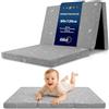 Totsy Baby Materasso Culla 60x120 cm pieghevole per Lettino da Viaggio - Sfoderabile con rivestimento lavabile a 30 gradi & borsa inclusa - Materasso Bambini in schiuma Lune