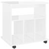 vidaXL Rolkast 60x45x60 cm bewerkt hout hoogglans wit