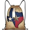 Kfjghhl Texas State Flag Map01 Zaino con coulisse Borsa Sport Sackpack Bulk Cinch Gym Bag Donne Uomini Bambini Sport All'aperto, Nero , S, Vacanze