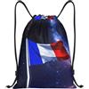Kfjghhl Zaino con coulisse con bandiera francese Borsa sportiva Bulk Cinch Gym Bag Donne Uomini Bambini Sport All'aperto, Nero , M, Vacanze
