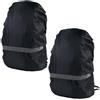 DIYEAH 2 Pezzi Copertura per Zaino da 30-55l Oxford Bordo Elastico e Striscia Riflettente per Ciclismo e Campeggio, Protezione dalla Pioggia