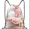 Pidgazdfgv Zaino con coulisse a tema spa Sport palestra Sackpack tasche in rete resistente all'acqua borsa a corda donna uomo, Nero , S, Classico