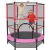 GUIVACI Trampolino elastico per bambini, diametro 140 cm, con rete di sicurezza, porta con cerniera e rete da pavimento, sospensione in corda in gomma, per interni ed esterni, portata fino a 55 kg, per