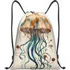 Kfjghhl Zaino con coulisse con motivo meduse Borsa sportiva Sackpack Bulk Cinch Gym Bag Donne Uomini Bambini Sport All'aperto, Nero , S, Vacanze