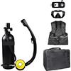 RSGXLFQZVAK Bombola Subacquea, Respiratore for Immersione Bombola di Ossigeno for da 2000 Ml for Snorkeling Attrezzatura Subacquea Portatile,per Principianti(Noir)