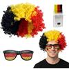 SxiGxiv Set di articoli per tifosi dei mondiali 2026, set di articoli per fan della Germania per feste di calcio, decorazione perfetta per i mondiali di pubblico e feste, tre pezzi con bandierina, vernice per