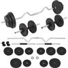Helloshop26 Set di manubri e bilanciere ondulati per bilanciere, 30 kg, per fitness e fitness, colore: nero 02_0000746
